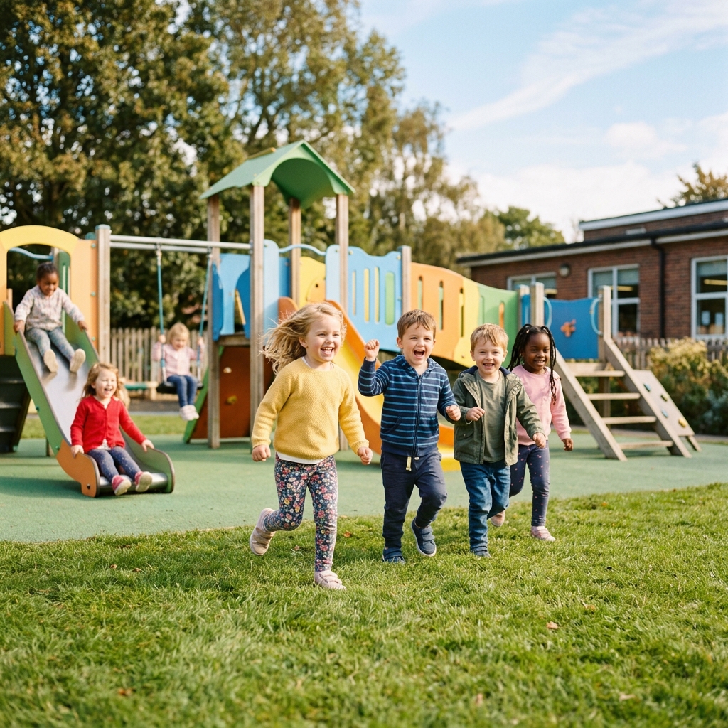 Children playing outdoors at Angel Dale